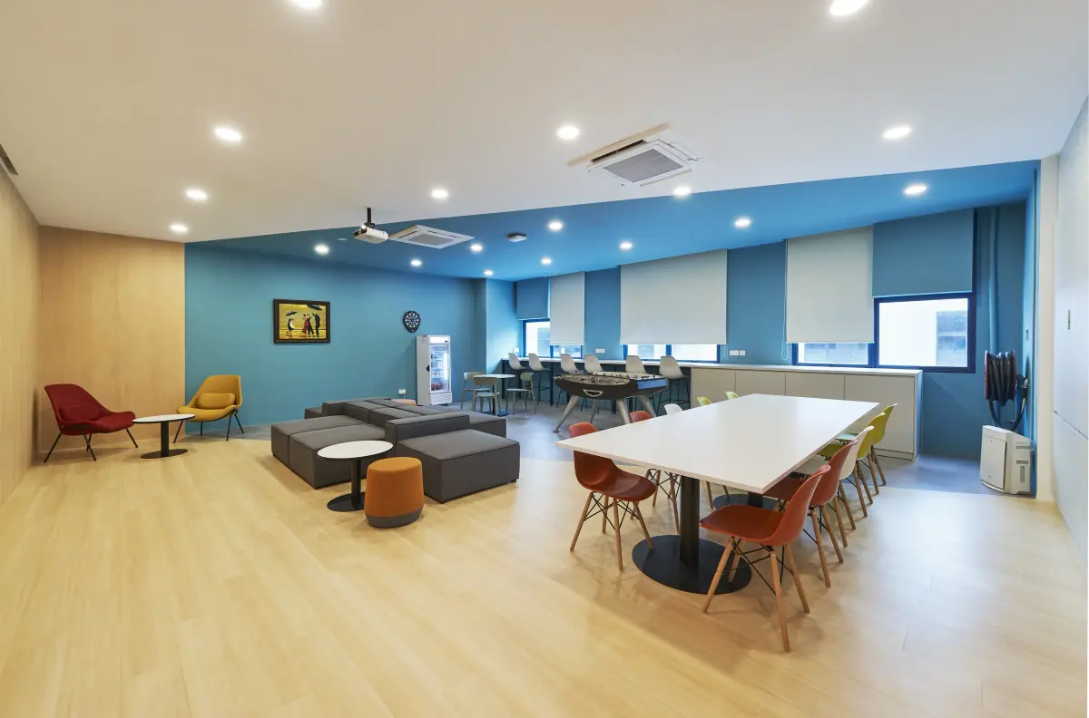 Modern commercial showroom space featuring custom corporate office interior design at Capital Distributors Singapore.