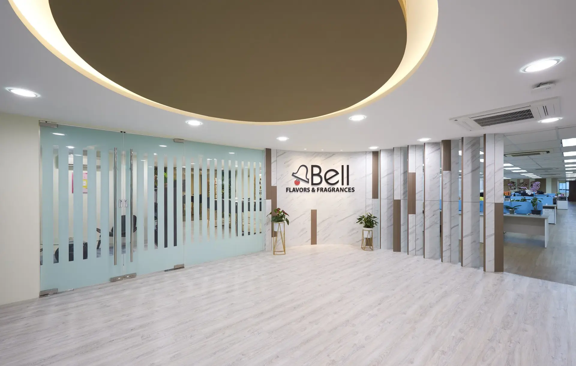 Tailored corporate spatial configuration for Bell Flavors & Fragrances emphasizing premier corporate office interior design execution.