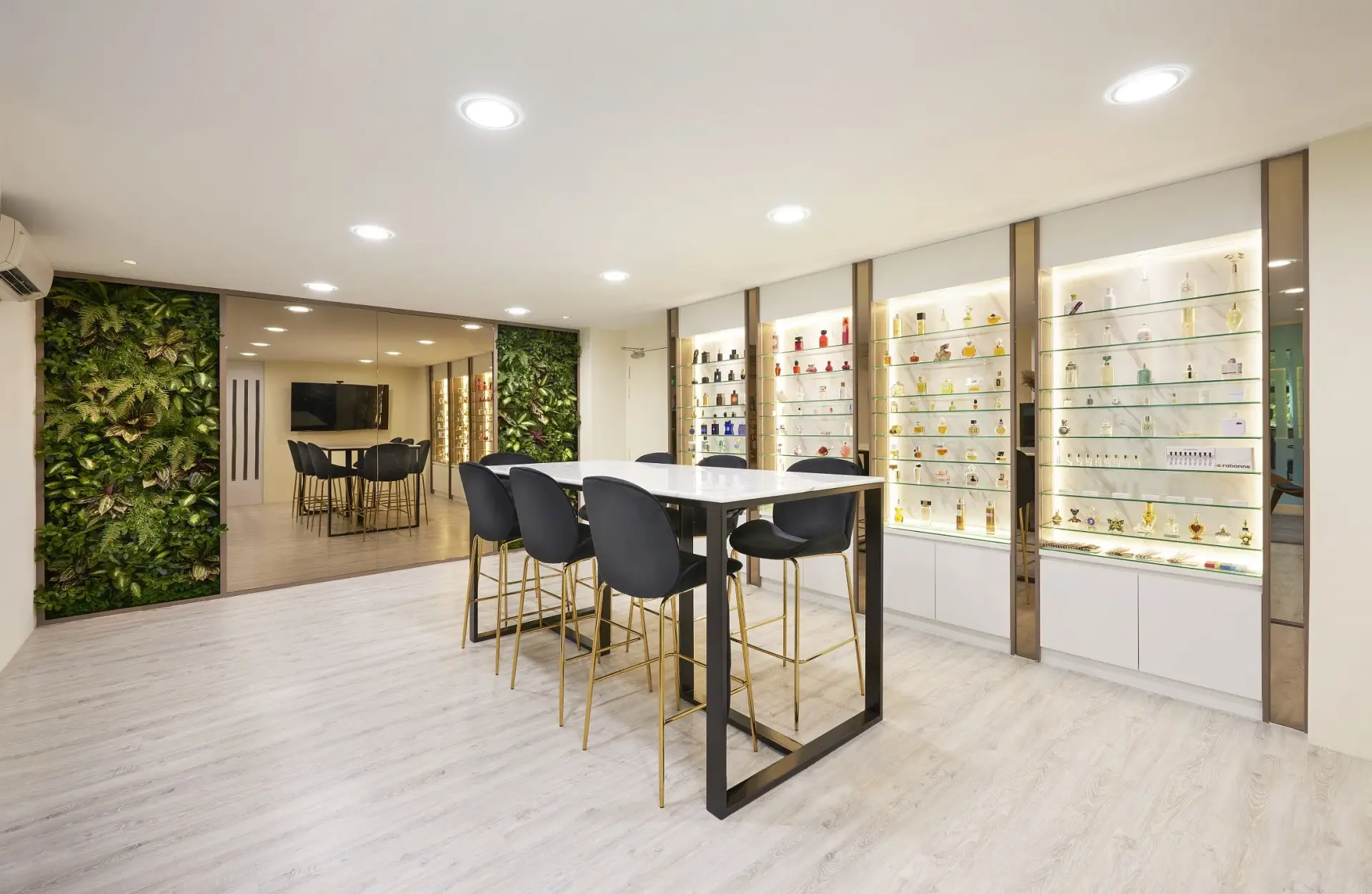 Open plan collaboration zone and office lounge area featuring custom office renovation contractor at Bell Flavors & Fragrances Singapore.