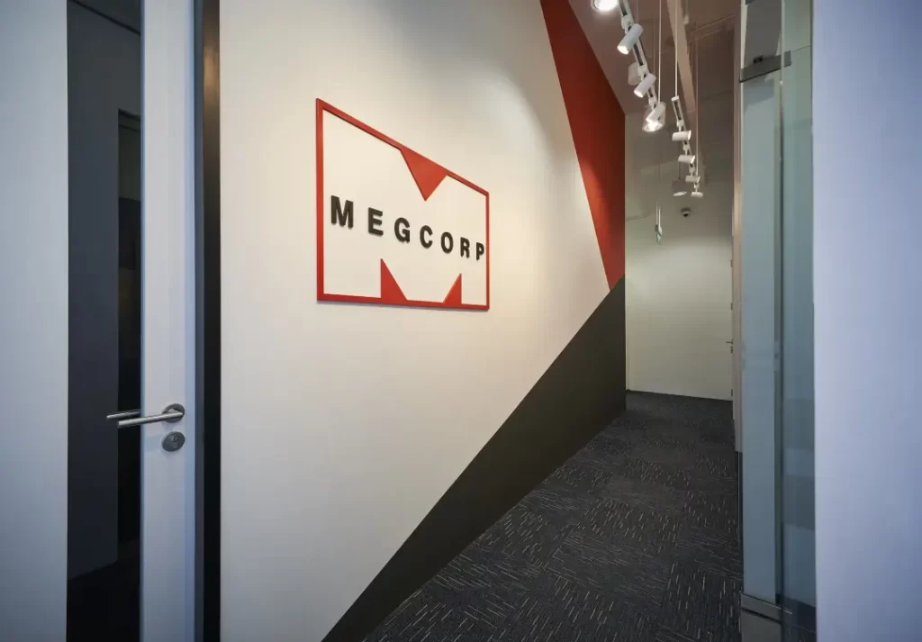 Functional warehouse workspace area featuring custom corporate office interior design at Megcorp & Co Singapore.