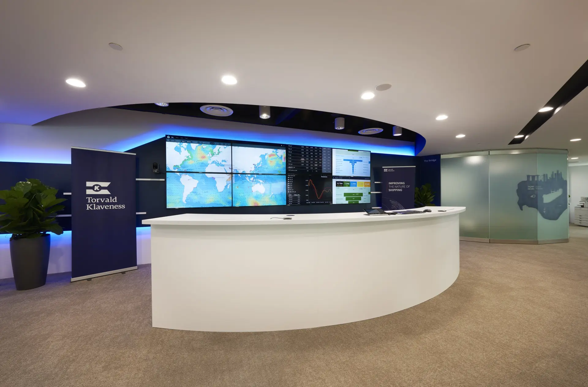 Functional corporate office interior setup at Torvald Klaveness, optimized through tailored office renovation contractor in Singapore.